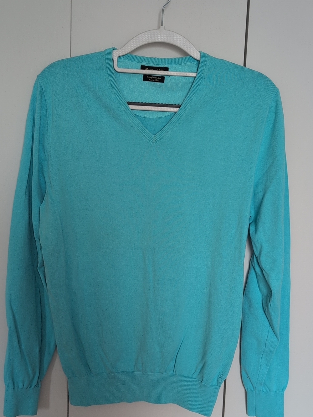Massimo Dutti Women’s V-Neck Sweater in Aqua Blue